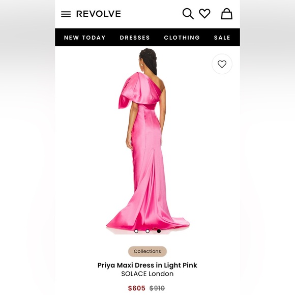 Solace London One-Shoulder Satin Maxi Dress in Light Pink - Picture 3 of 7